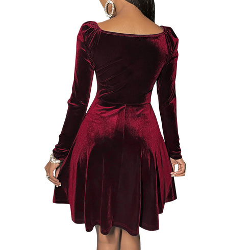 Sexy Dresses V Neck Women's Long Sleeve Fit Dress