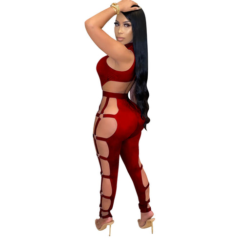 Sexy Hollow Out Women's Lift the Hips Sleeveless Jumpsuits