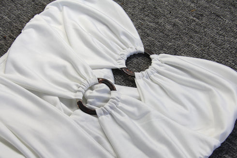 Sexy Hollow Sleeveless Folds Wrap Nightclub Dresses