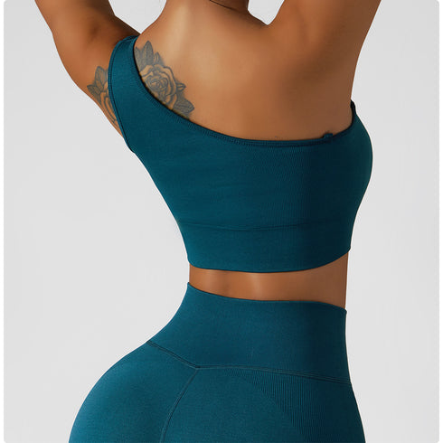 Sexy Irregular Straps Women's Sports Fitness Bra Tank