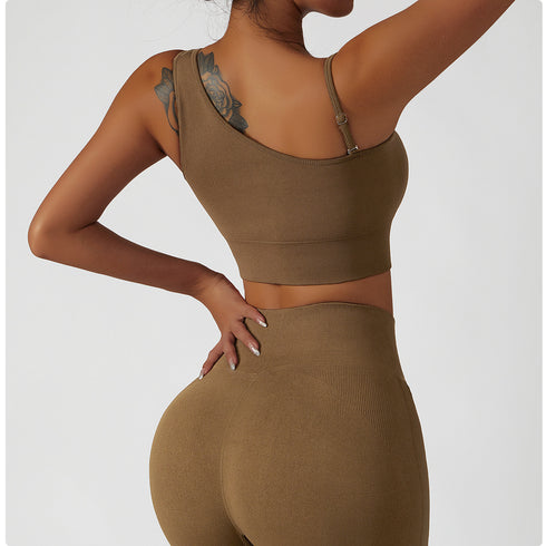 Sexy Irregular Straps Women's Sports Fitness Bra Tank