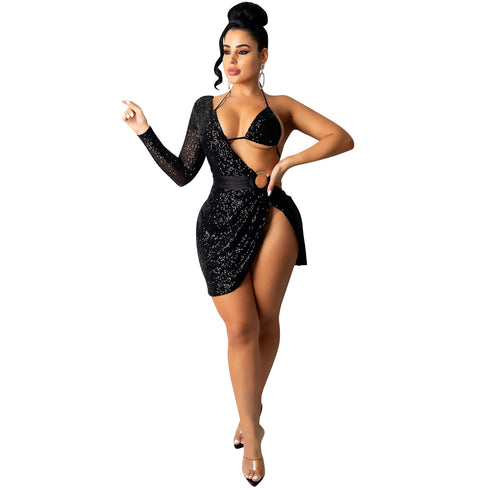 Sexy Irregularity Sequins Women's Bodycon Dresses