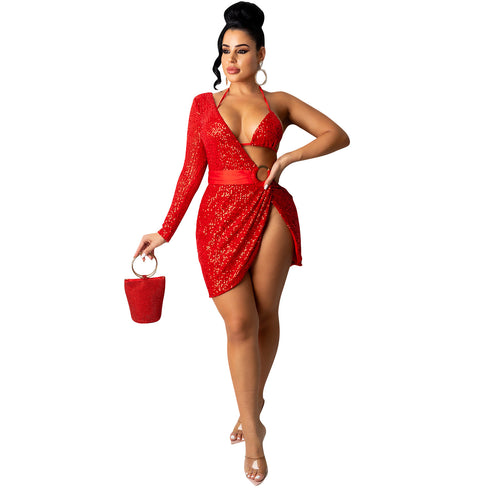 Sexy Irregularity Sequins Women's Bodycon Dresses