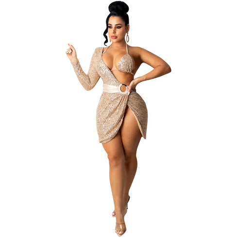 Sexy Irregularity Sequins Women's Bodycon Dresses