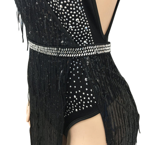 Sexy Lace Fringed Women's Two Piece Outfits Dresses