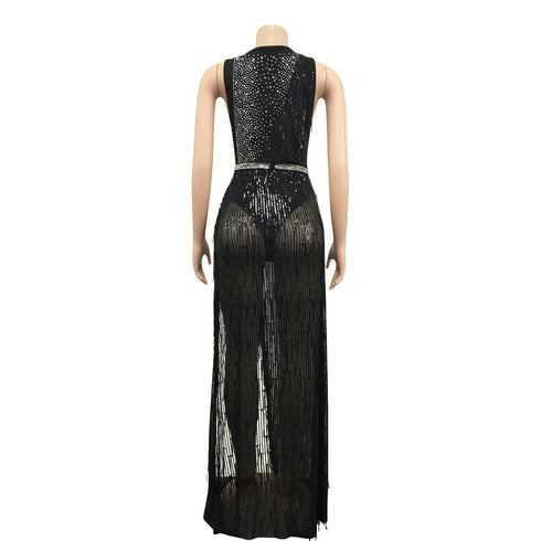 Sexy Lace Fringed Women's Two Piece Outfits Dresses