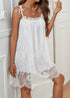 Sexy Lace Women's Nightdress Pure Color Pajama Dress