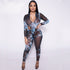 Sexy Mesh Print Women's Two Piece Outfits Sets