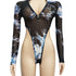 Sexy Mesh Print Women's Two Piece Outfits Sets