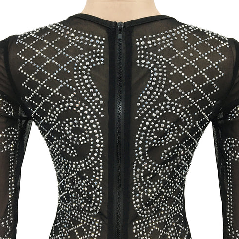 Sexy Nightclub Women's V-neck Long Sleeve Dresses