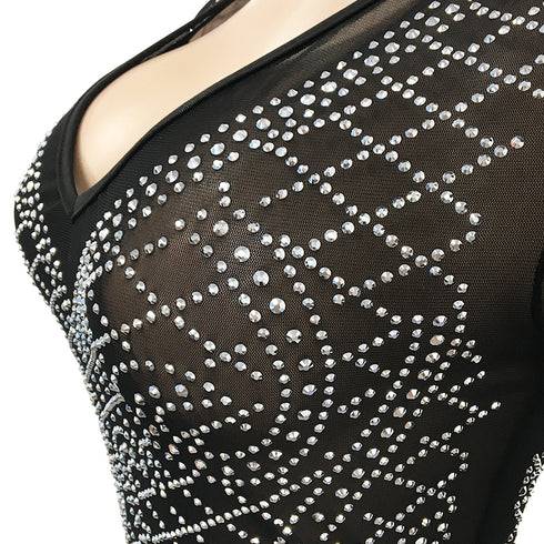 Sexy Nightclub Women's V-neck Long Sleeve Dresses