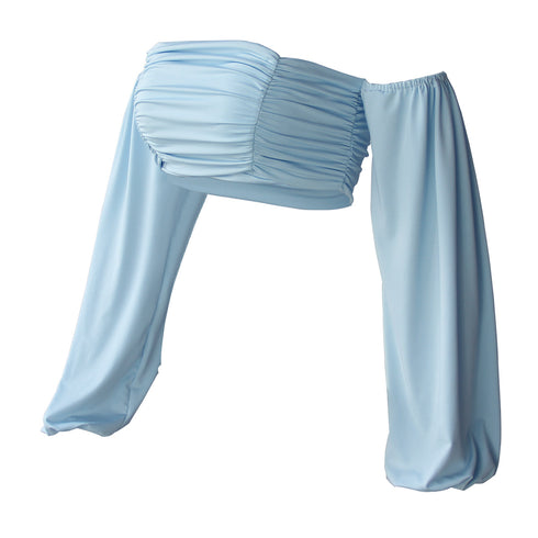 Sexy Stylish Women's Long Sleeve Off Shoulder Crop Tops