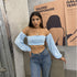 Sexy Stylish Women's Long Sleeve Off Shoulder Crop Tops
