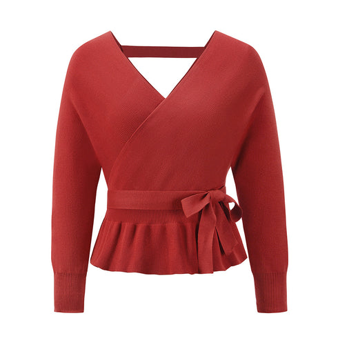 Sexy V Neck Pullover Sweater Women's Knit Tops