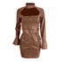 Sexy Women's Imitation Leather Bodycon Cocktail Dresses