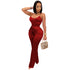 Sexy Women's Lift the Hips Pure Color Sleeveless Jumpsuit