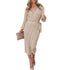 Sexy Women's Long Sleeve Dress V Neck Knit Long Dress