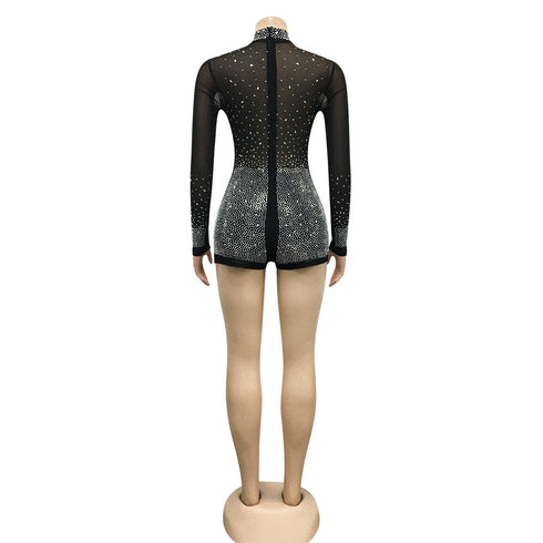 Sexy Women's Long Sleeve Sequins Nightclub Rompers