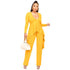 Sexy Women's Outfit Pure Color Yellow Jumpsuits