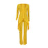 Sexy Women's Outfit Pure Color Yellow Jumpsuits