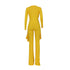 Sexy Women's Outfit Pure Color Yellow Jumpsuits