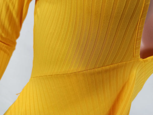 Sexy Women's Outfit Pure Color Yellow Jumpsuits
