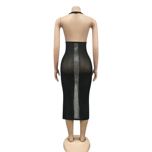 Sexy Women's Sequins Deep V-Neck Nightclub Dresses