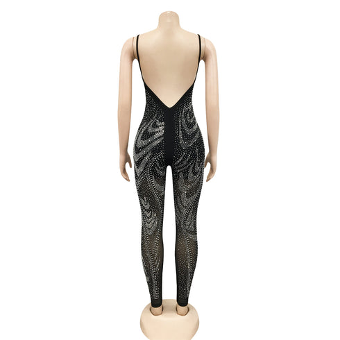 Sexy Women's Sleeveless Backless Spaghetti Strap Jumpsuits