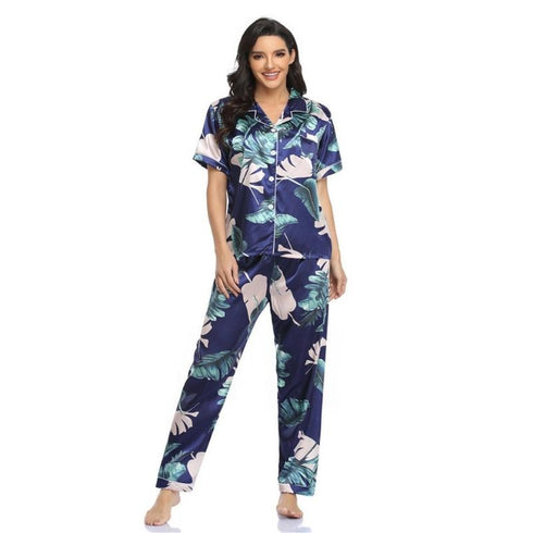 Short Tops Loungewear Women's Pant Pajama Sets