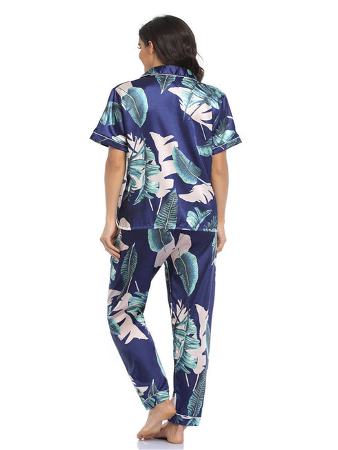 Short Tops Loungewear Women's Pant Pajama Sets