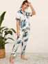 Short Tops Loungewear Women's Pant Pajama Sets