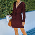 Simple Dress with Hooded Long Sleeves Dress for Women