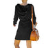 Simple Dress with Hooded Long Sleeves Dress for Women