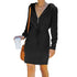 Simple Dress with Hooded Long Sleeves Dress for Women