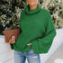 Simple Loose High Neck Pullover Sweater Women's Knit Tops