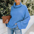 Simple Loose High Neck Pullover Sweater Women's Knit Tops