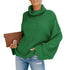 Simple Loose High Neck Pullover Sweater Women's Knit Tops