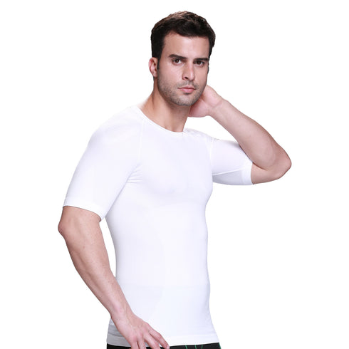 Simple Men's Compression Slimming Short Sleeve Seamless Shapewear