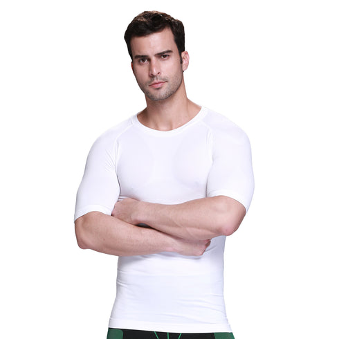 Simple Men's Compression Slimming Short Sleeve Seamless Shapewear