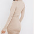 Simple Plus Size Women's Bodycon Belted Waist Dress