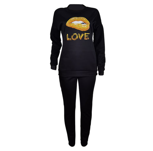 Simple Sportswear Hoodie Women's Two Piece Outfits