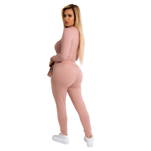 Simple Stylish Women's Solid Color Two Piece Outfits