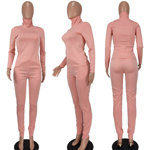 Simple Stylish Women's Solid Color Two Piece Outfits