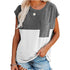 Simple Women's Plus Size Patchwork Short Sleeve T-Shirt
