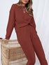 Simple Women's Tops Pant Loungewear Two Piece Outfits