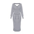 Simple Women's V Neck Long Sleeves Knitted Dress