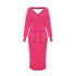 Simple Women's V Neck Long Sleeves Knitted Dress