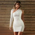 Slim Fit Sexy Long Sleeve One Shoulder Women's Bodycon Dress