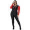 Slim Fit Women's Plus Size Zipper Clash Jumpsuits