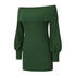 Slim Women's Hip Wrap Puff Sleeve Off Shoulder Dress